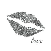 Glitter Lips Sq II Print Wall Art By N. Harbick