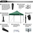 thumbnail image 6 of ABCCANOPY 10' x 10' Forest Green Outdoor Commercial Instant Shelter Metal Patio Pop-Up Canopy, 6 of 8