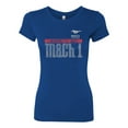 thumbnail image 2 of Wild Bobby, Ford Mustang 50 Years Logo Mach 1 Classic Emblem, Cars and Trucks, Women Slim Fit Junior Tee, Royal, Medium, 2 of 4