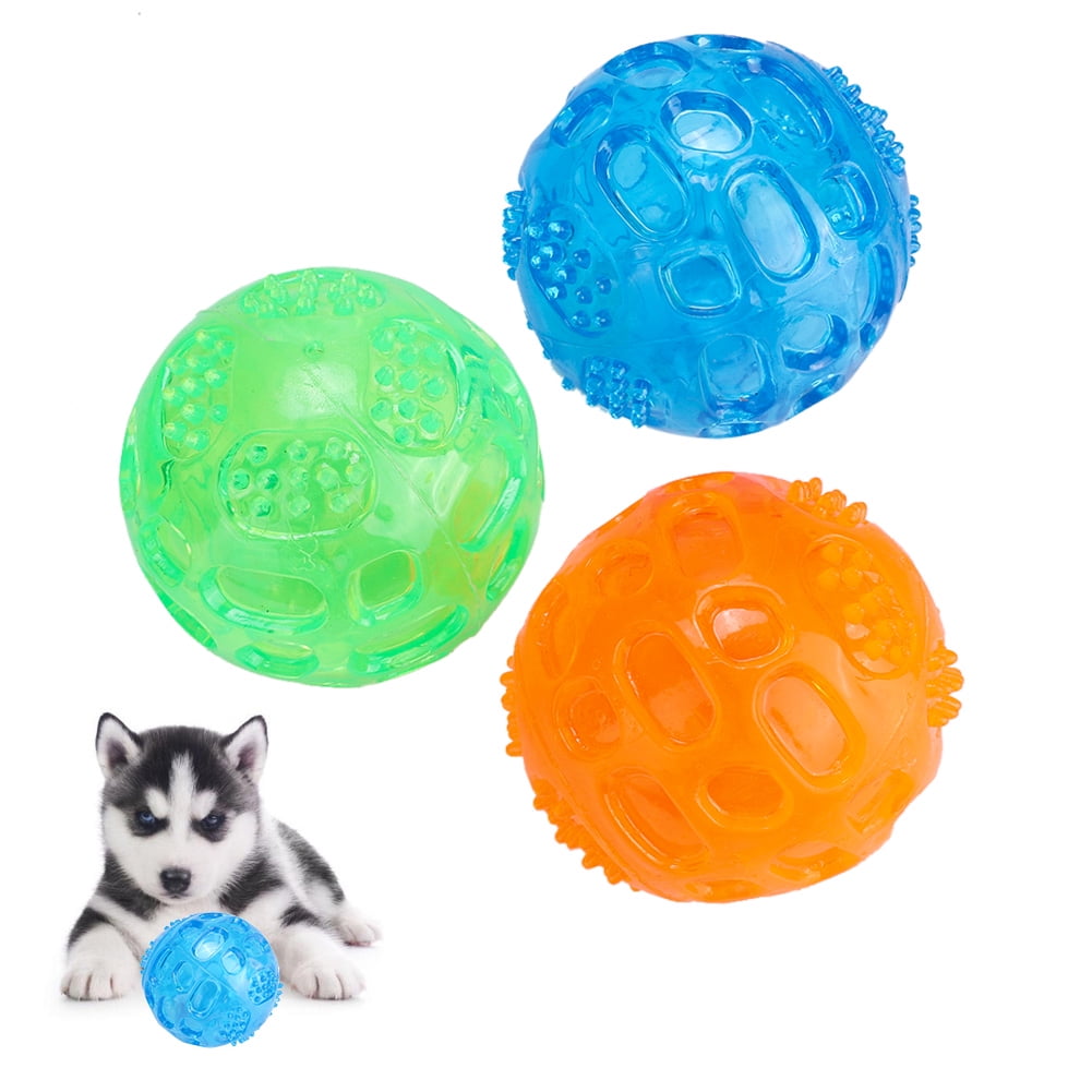 3Pcs Set Pet Dog Ball Toy Puppy Cleaning Teeth Robuster Ball Hund Squeaky Chewing Balls