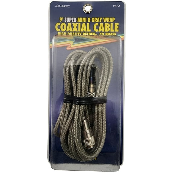 Barjan 300-S8X9C2 9 Feet Per Side Super Mini 8 Co-Phase CB Radio Antenna Cable