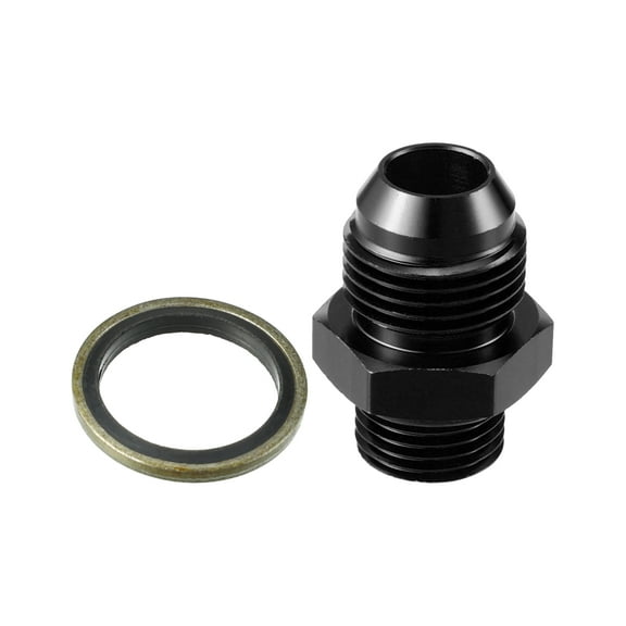 Unique Bargains 1 Set Fuel Fitting Fuel Line Male Flare Adapter for Car Metric M16x1.5 to 8AN Male Flare Adapter Black
