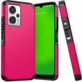 thumbnail image 4 of For Cricket Outlast 5G 2024 Tough Strong Hybrid + Tempered Glass - Hot Pink, 4 of 6