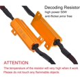 thumbnail image 4 of ORUYROP KaTur 2pcs 50W 8ohm 3156 3156A 3456 Led Load Resistors-Fix LED Bulb Fast Hyper Flash for LED Turn Signal Light Blink or LED License Plate Lights Error, 4 of 5