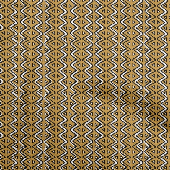 oneOone Rayon Mustard Yellow Fabric Block Quilting Supplies Print Sewing Fabric By The Yard 56 Inch Wide-JW