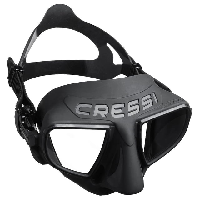 Visor Máscara Adulto CRESSI Atom Negro Dos Lentes Transparentes Bajo Volumen