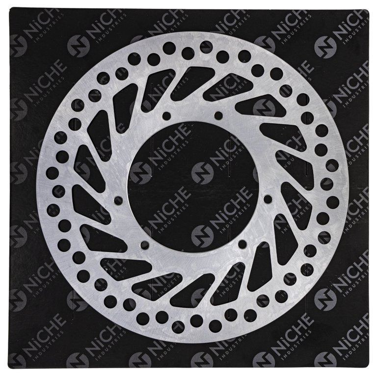 Caltric Front & Rear Brake Rotor & Pad Kit For 2002-2007 Honda CR250R Dirt Bike - Drilled, Chrome Finish