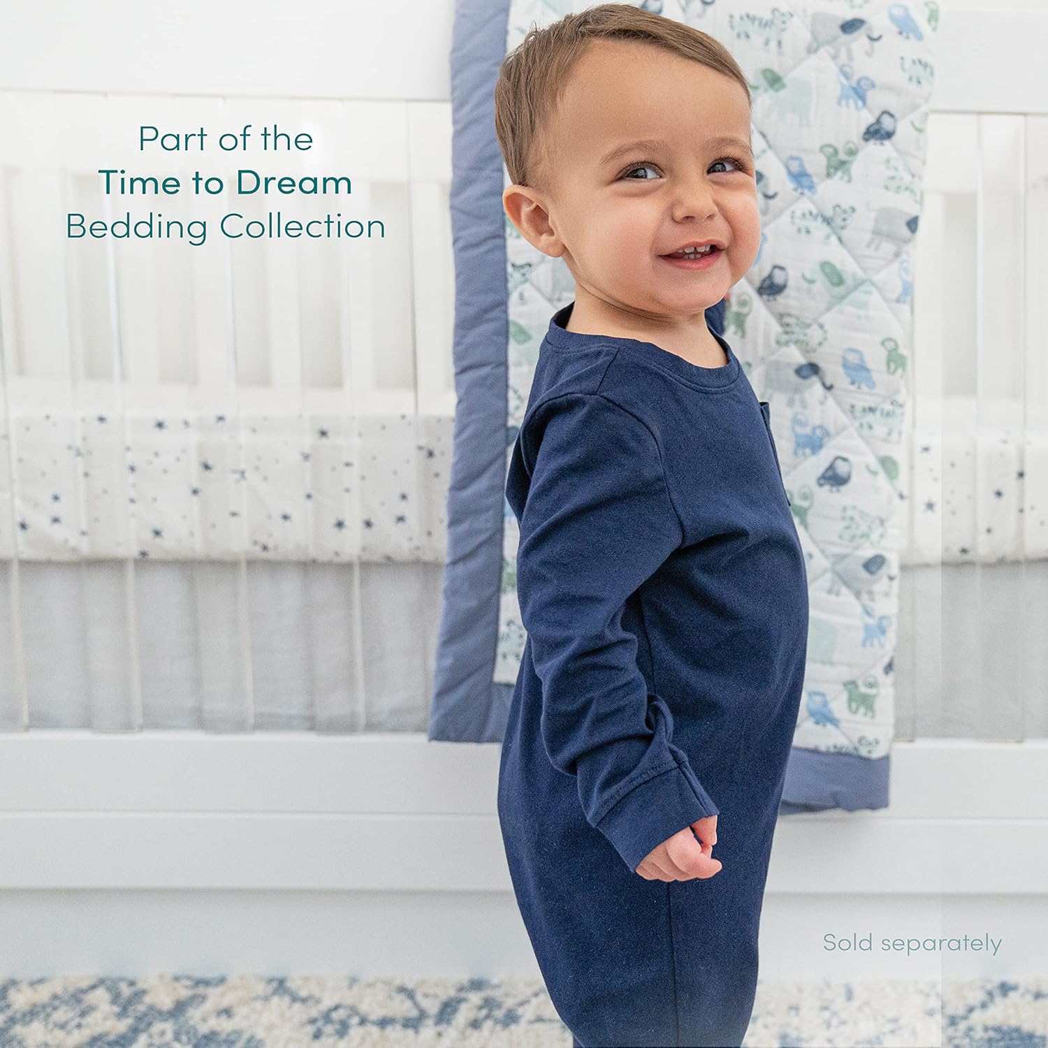 aden + anais Essentials, Cotton Poplin Crib Sheets , Time to Dream, Boys, Infants, 2-pack