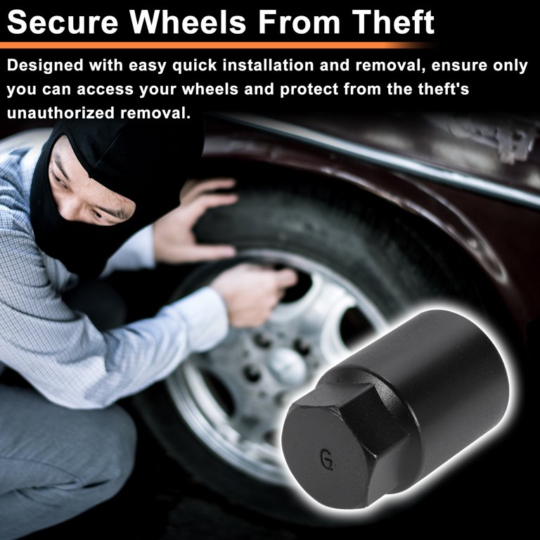 Wheel Lock Key Socket Adapter For Toyota & Lexus - Metal Lug Nut Removal Tool, Black & Silver