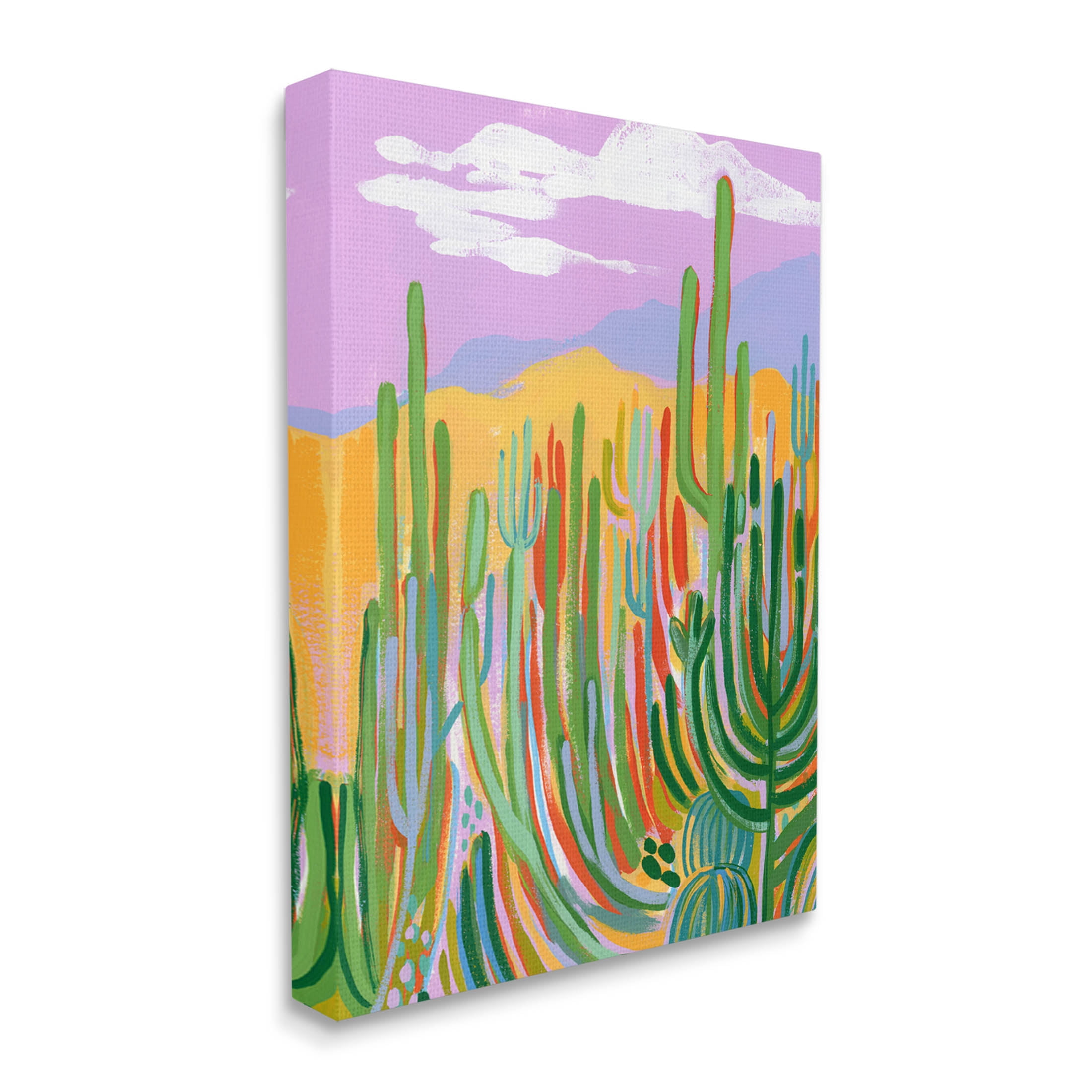 Stupell Industries Modern Desert Scenery Cactus Plants Painting Gallery Wrapped Canvas Print Wall Art, Design by Laura Marr