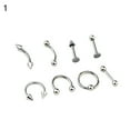 thumbnail image 3 of Soumake 8Pcs Mixed Style Lip Tongue Eyebrow Nose Ring Barbell Body Piercing Jewelry, 3 of 8