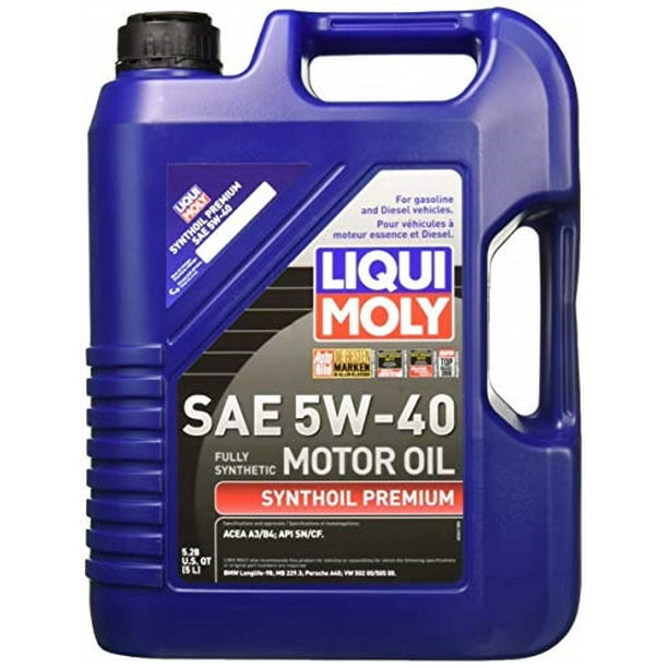Liqui Moly 2041 Premium 5W40 Synthetic Motor Oil 5 Liter Jug