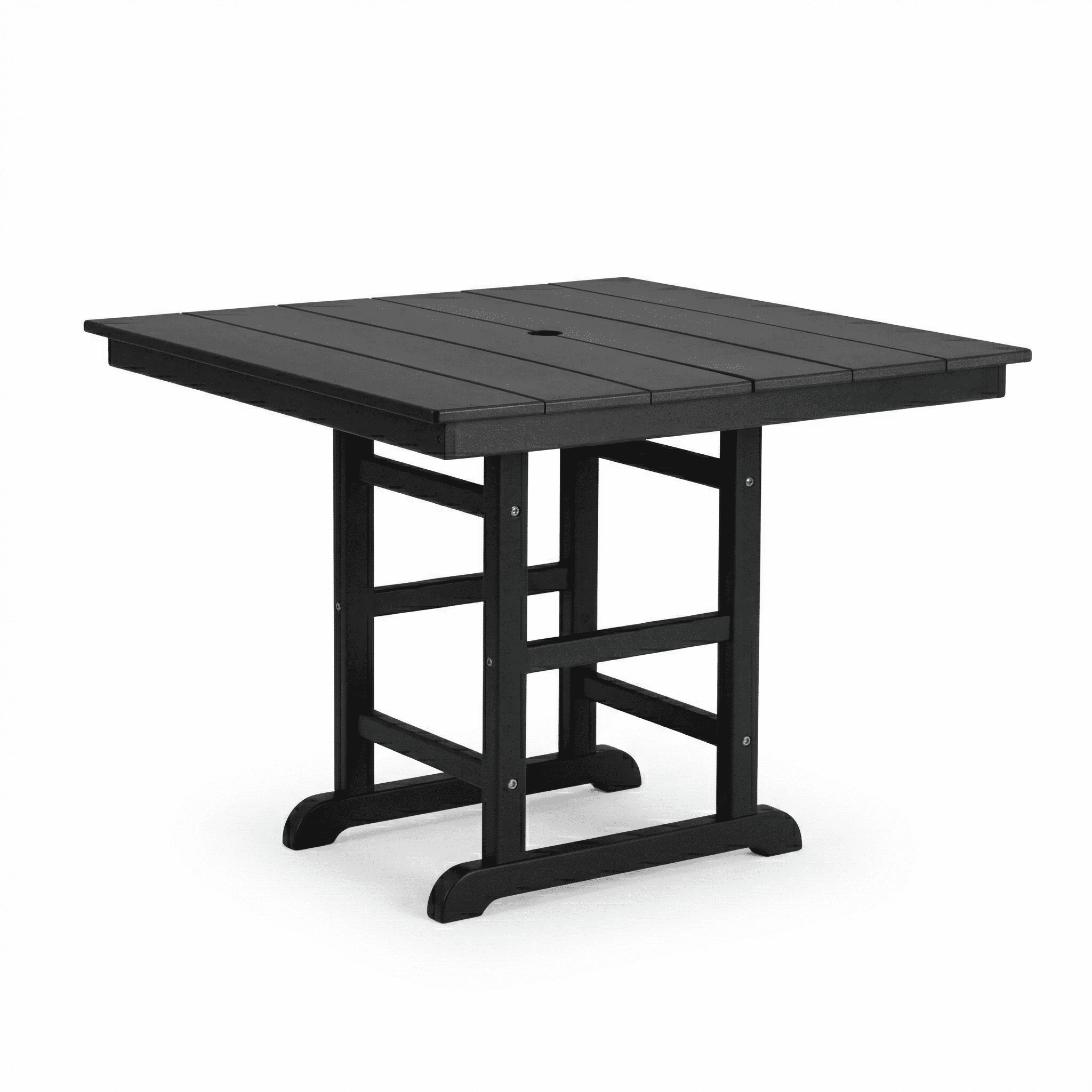 Outdoor Folding Dining Table, 37.8 Inch Square Table for Garden Backyard Patio, Black
