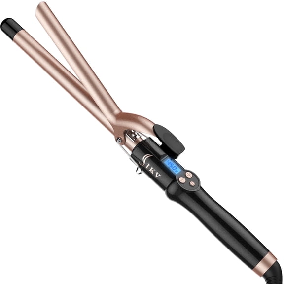 3/4 inch Curling Iron for Long Hair,Hair Curling Iron with Ceramic Tourmaline,Dual Voltege,11 Temps