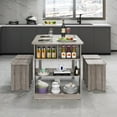thumbnail image 4 of Costway 5 PCS Dining Table Set with Storage Shelf Rectangular Kitchen Table with 4 Stools Gray, 4 of 10
