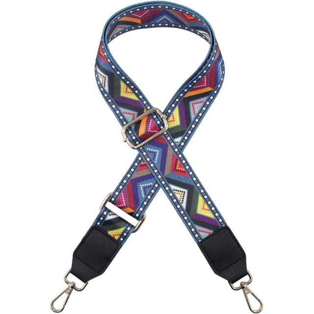 GFDYREE Grand Sangle de Sac à Main et Sac à Bandoulière Jacquard Tissé Style Guitare Multicolore Sangle de Remplacement Toile Sangle de Sac Bandoulière Réglable