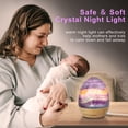 thumbnail image 3 of Artistone Egg-Shaped Rainbow Fluorite Crystal Night Light Carved Gemstone USB Rechargeable Lamp, 3 of 5
