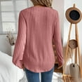 thumbnail image 5 of tarylea Womens Tops Notch Neck Irregular Hem Ribbed Tunic Long Sleeve Cinch Cuff Solid Color Shirts Casual Loose Fall Trendy Tops, 5 of 6