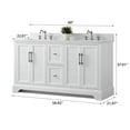 thumbnail image 4 of Vanity Art 60 x 22 x 34 in. Single Sink Bathroom Vanity with Quartz Top & Backsplash, White, 4 of 10