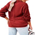thumbnail image 4 of PENGXIANG Women Solid Color Button Up V Neck Long Sleeves Blouses Tops Relaxed Fit Henley Shirts, 4 of 5