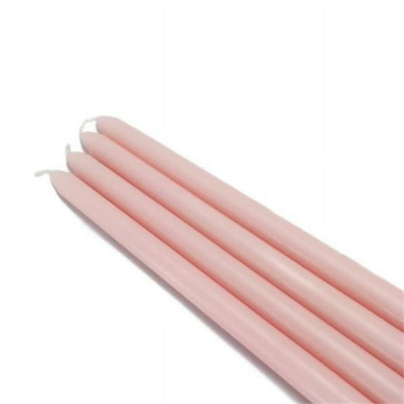 Jeco CEZ-067-12 12 in. Taper Candles, Light Rose - 144 Piece