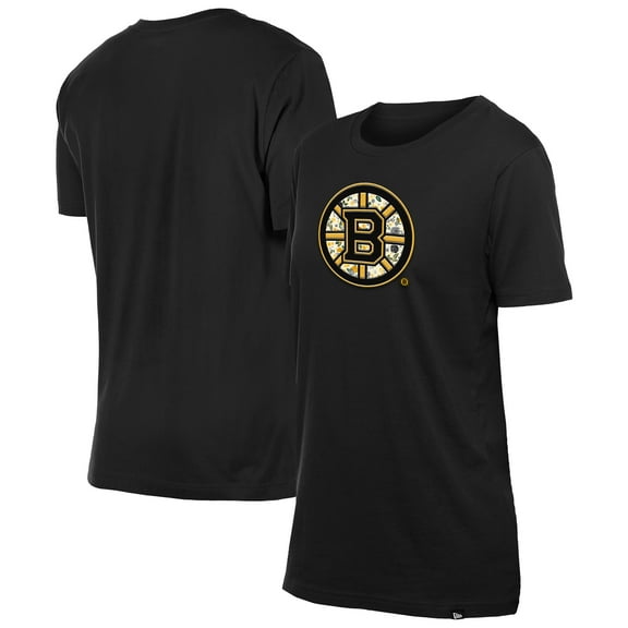 Women's-New Era Black Boston Bruins Glam Game Floral T-Shirt
