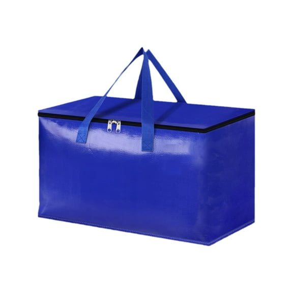 Bizhua Home Textile Storage Heavy Duty Oversized Mobile Bag Capacity Large and Puncture Storage Tote Bag Reinforced Zipper Carry Handle Packaging Clothing Store Supplies Tote Bag Blue