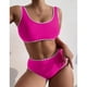 thumbnail image 1 of Augper Swim Trunks Women's Bathing Suits Split High Waist Backless Solid Color Bikinis Sets, 1 of 5