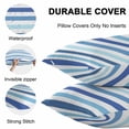 thumbnail image 5 of Outdoor Waterproof Throw Pillow Covers Set of 2 Teal Blue Stripes Decorative Pillowcases Lumbar Outdoor Pillows Cushion Case 20x12 Inch Navy White Striped Patio Pillows for Couch Sofa Bed Garden, 5 of 9