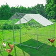 thumbnail image 3 of Caulitar 10ft x 10ft Large Metal Chicken House/Pen for 6/10 Chickens Poultry Cage with Waterproof Cover for Rabbits Duck Walk-in Chicken Run for Yard Outdoor, 3 of 12