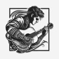 thumbnail image 2 of Tattoed Guitarist Metal Wall Art, 2 of 8