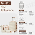 thumbnail image 3 of Coolife Suitcase Set 3 Piece Luggage Set Carry On Hardside Luggage with TSA Lock Spinner Wheels (Pink, 3 piece set (DB/TB/20)), 3 of 8