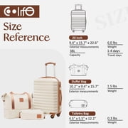 Coolife 3 Piece Luggage Set Carry On Suitcase with Hardside Durable TSA Lock Spinner Wheels (Apricot White, DB/TB/20)