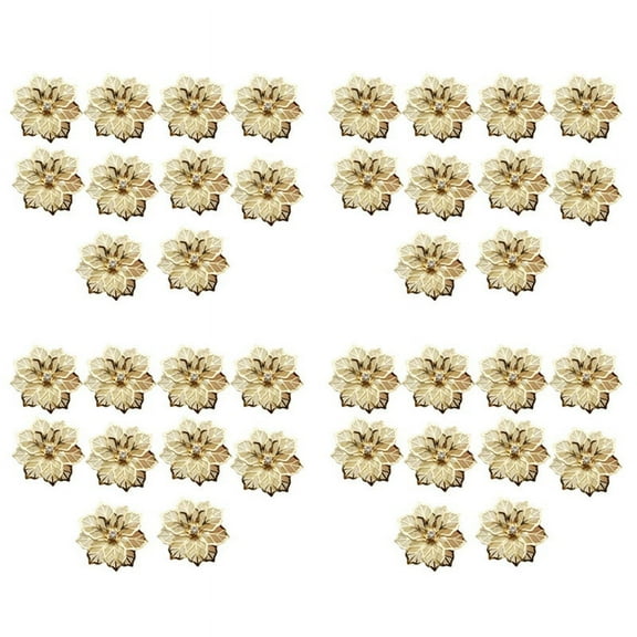 40Pcs Flower Design Napkin Rings Metal Gold Napkin Buckle Napkin Ring Holder Hotel Restaurant Wedding West Table