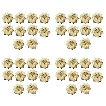 

40Pcs Flower Design Napkin Rings Metal Gold Napkin Buckle Napkin Ring Holder Hotel Restaurant Wedding Party West Table