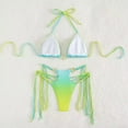thumbnail image 4 of Ensemble de Bikini Triangle Imprimé pour Femmes, Maillot de Bain Trois Pièces avec Paréo, 4 of 4