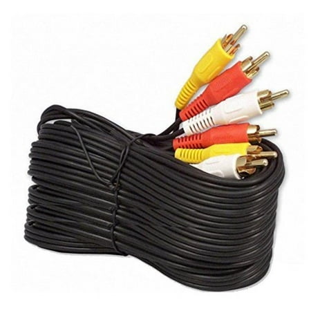 Silver Plated Rca Audio Cable iMBAPrice 50FT RCA M/Mx3 Audio/Video Cable Gold Plated - Audio Video RCA Cable 50 feet ()