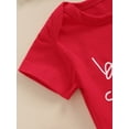 thumbnail image 7 of Suealasg Baby Girls 3Pcs Summer Clothes 3 6 12 18 Months Infant Short Sleeve Letter Print Romper + Shorts + Headband Set Newborn Girls Outfit, 7 of 7
