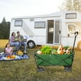 thumbnail image 4 of 35'' Extra Long Collapsible Wagons Carts Foldable, 360LBS Heavy Duty Folding Beach Wagon with Wheels, 106L Portable Utility Outdoor Cart for Grocery, Garden, Sports, Camping, Green, 4 of 7