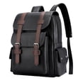 thumbnail image 2 of Large Capacity Leather Laptop Backpack For Men, Work Business Travel Office Backpack College Bookbag, Casual Computer Backpack Fits Notebook 15.6 Inch, 2 of 9