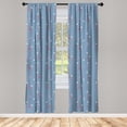 thumbnail image 2 of Ambesonne Paris Curtains, Eiffel Tower Rose Pigeons Art, Pair of 28"x95", Blue Grey and Soft Pink, 2 of 4