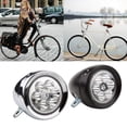 thumbnail image 2 of Faro delantero vintage para bicicleta, luz LED para bicicleta, 6 LED retro, linterna frontal para bicicleta con superficie de alto brillo y soporte de montaje (plateado), 2 of 5