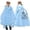 Blue, variant on YAYUBA Children's Raincoat Hidden Backpack Riding Rainwear Cartoon Print Long Medium Sized Children's School Poncho, Pink, 8-10 Years