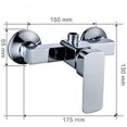 thumbnail image 5 of Grifo de ducha de pared cromado moderno con mezclador de ducha para agua fría y caliente, 5 of 5