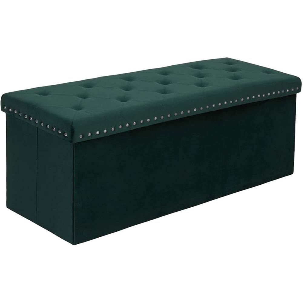 Ottoman Storage Bench, Padded Folding Ottomans With Storage, Extra