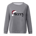 thumbnail image 4 of Nmnitkp Sweatshirt for Women Christmas Printed Comfortable Long Sleeve Round Neck Ladies Sweatshirt Blouse Gray,S, 4 of 4