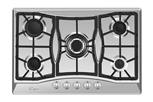 30 Inch Empava 30 in Gas Stove Cooktop 5 Italy Sabaf Burners US & Canada CSA Certified in Stainless Steel