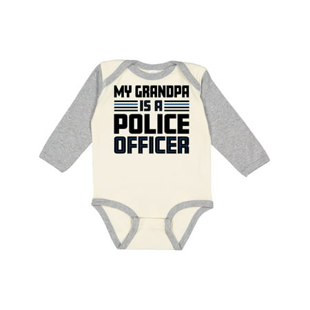 

Inktastic My Grandpa is a Police Officer Boys or Girls Long Sleeve Baby Bodysuit