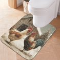 thumbnail image 6 of 2 Piece Bath Mat Set with U-Shaped Toilet Mat and Rectangle Bath Rugs Non Slip Machine Washable Bathroom Mats Chicken and Rooster, 6 of 7