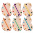 thumbnail image 1 of 6PCS Mini Drawing Color Pallet 1/12 Ratio Doll House Simulated Paint Tray Models, 1 of 7